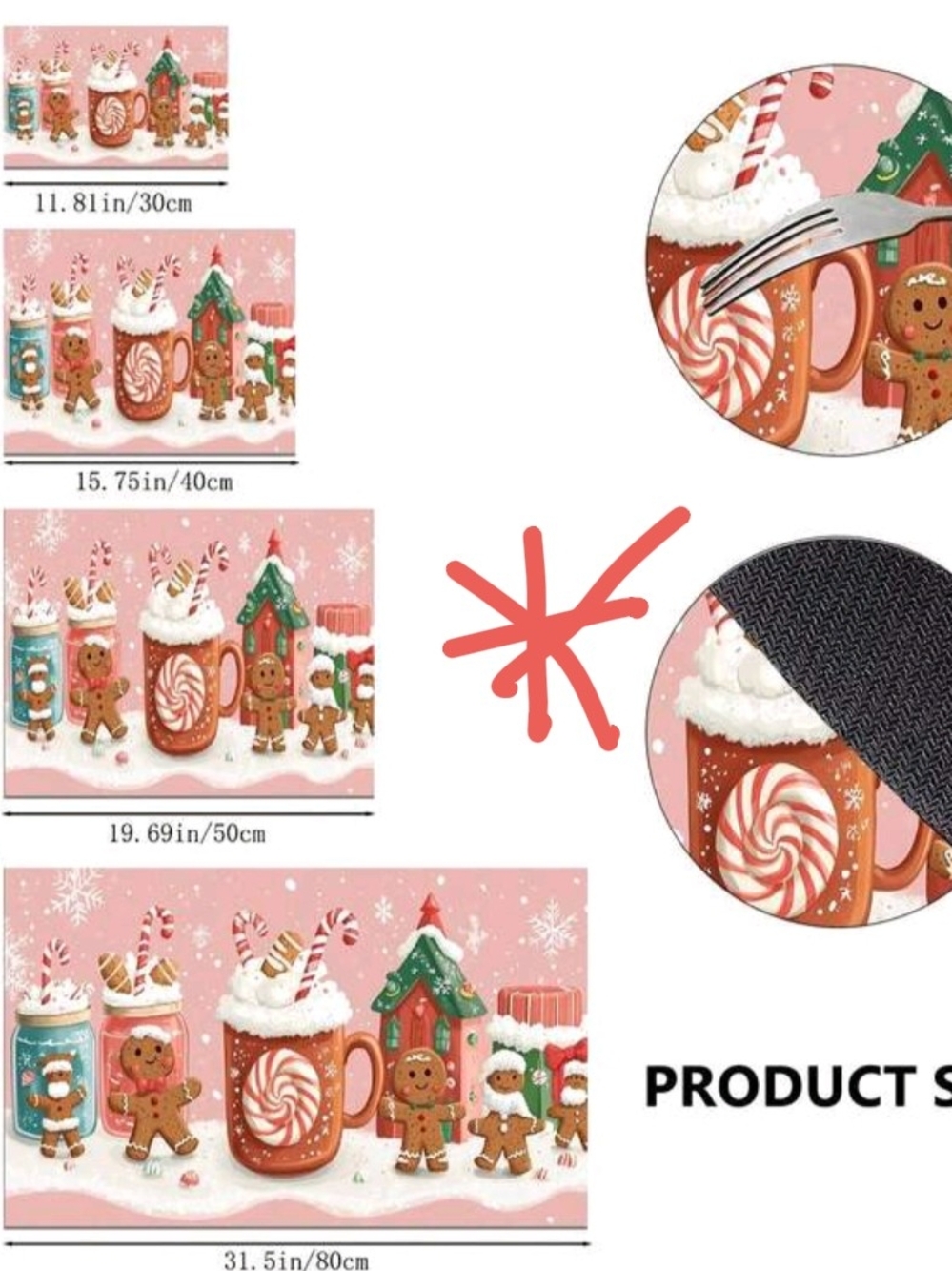 Gingerbread Silicone Absorbent Non Slip Mat - Picture 6 of 8